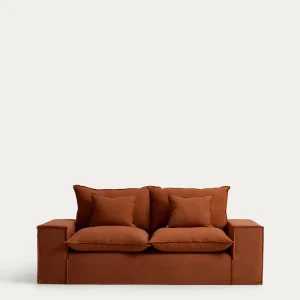 Divano Anarela 2 posti sfoderabile lino terracotta, 240 cm, FSC Mix Credit