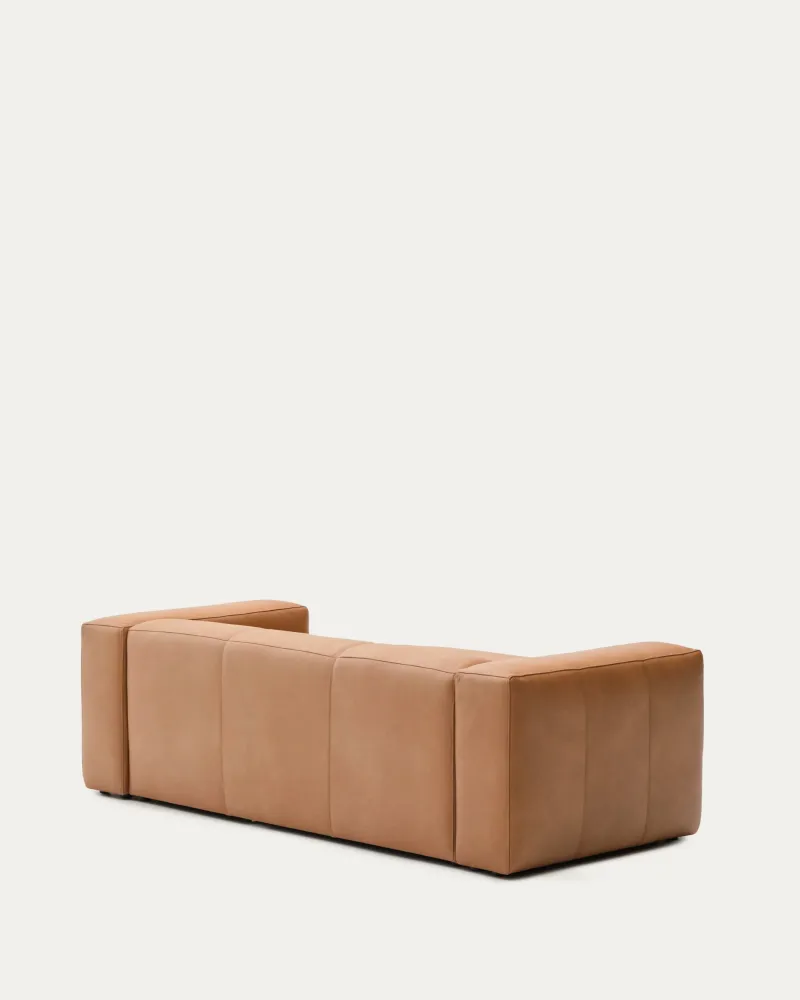Divano Blok pelle marrone chaise longue 2 posti destra 240 cm