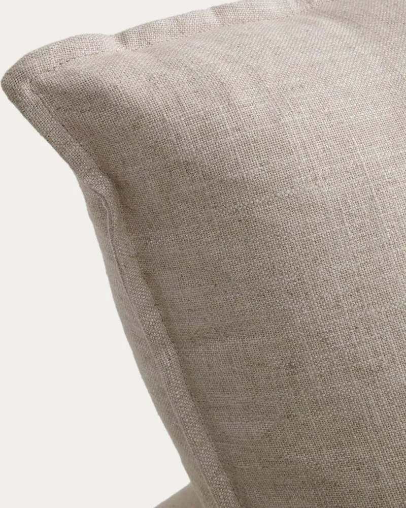 Divano componibile Anarela 5 posti sfoderabile lino e viscosa beige, 370 cm, FSC Mix Credit