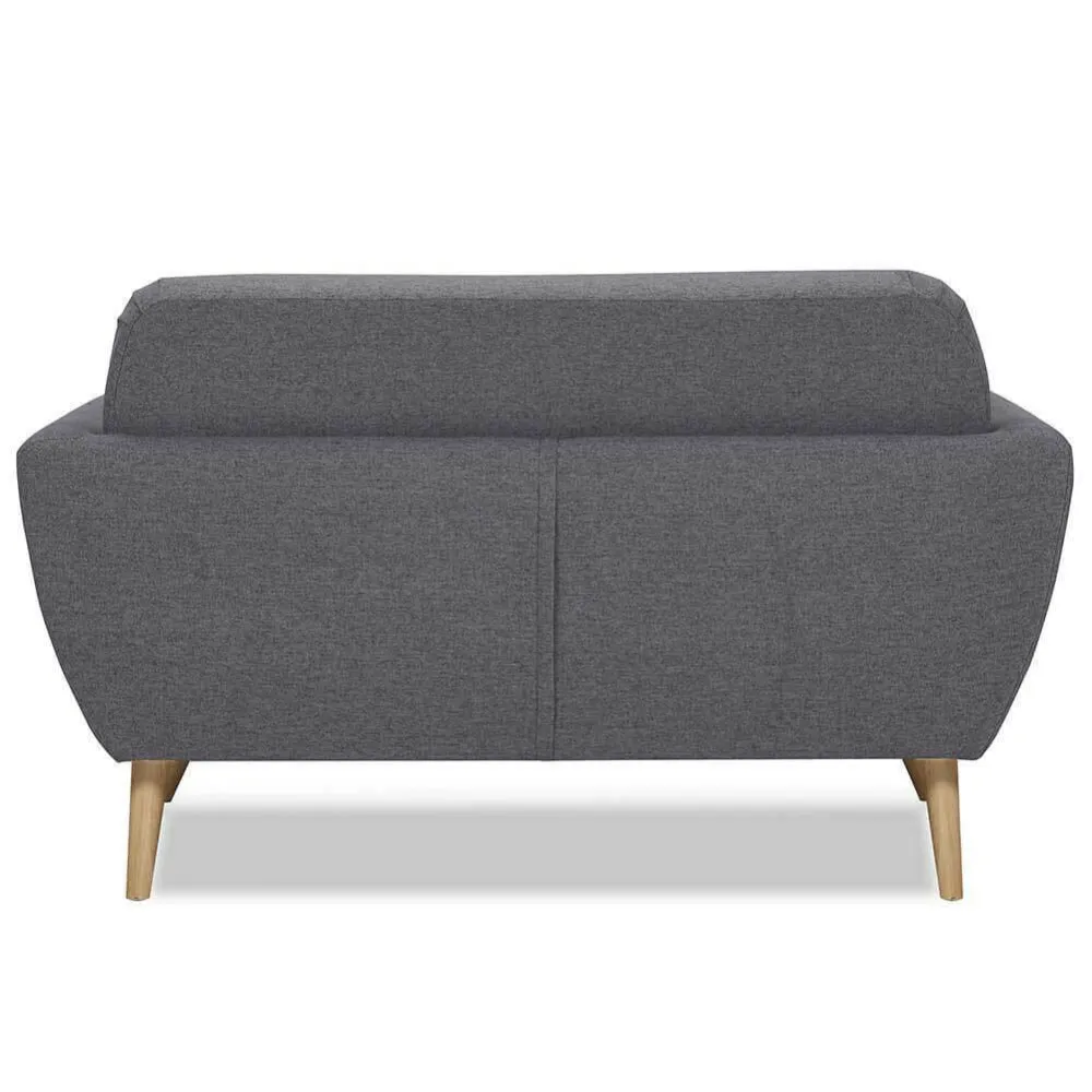 Divano Conchiglia 2 Posti Tessuto Imbottito con Braccioli Grigio 150x80x86 cm
