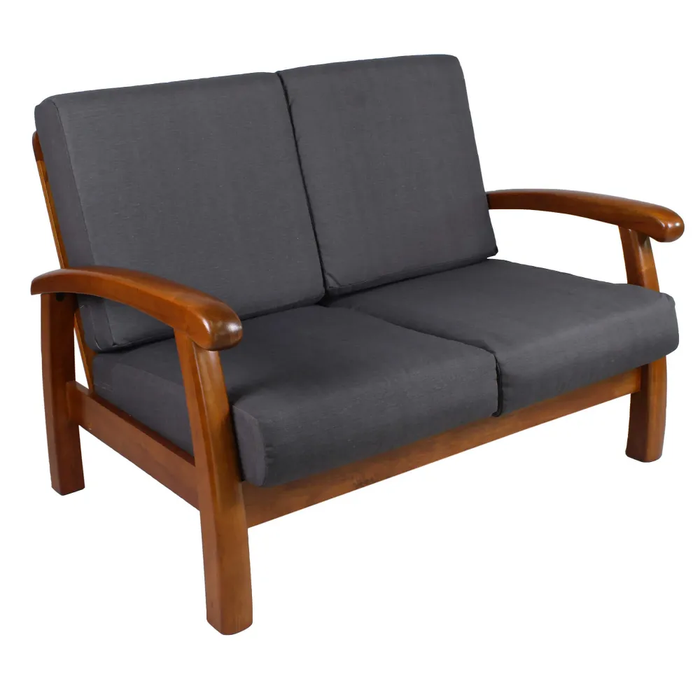 Divano Divanetto 2 Posti Legno 120x85x83cm Vandi Grigio