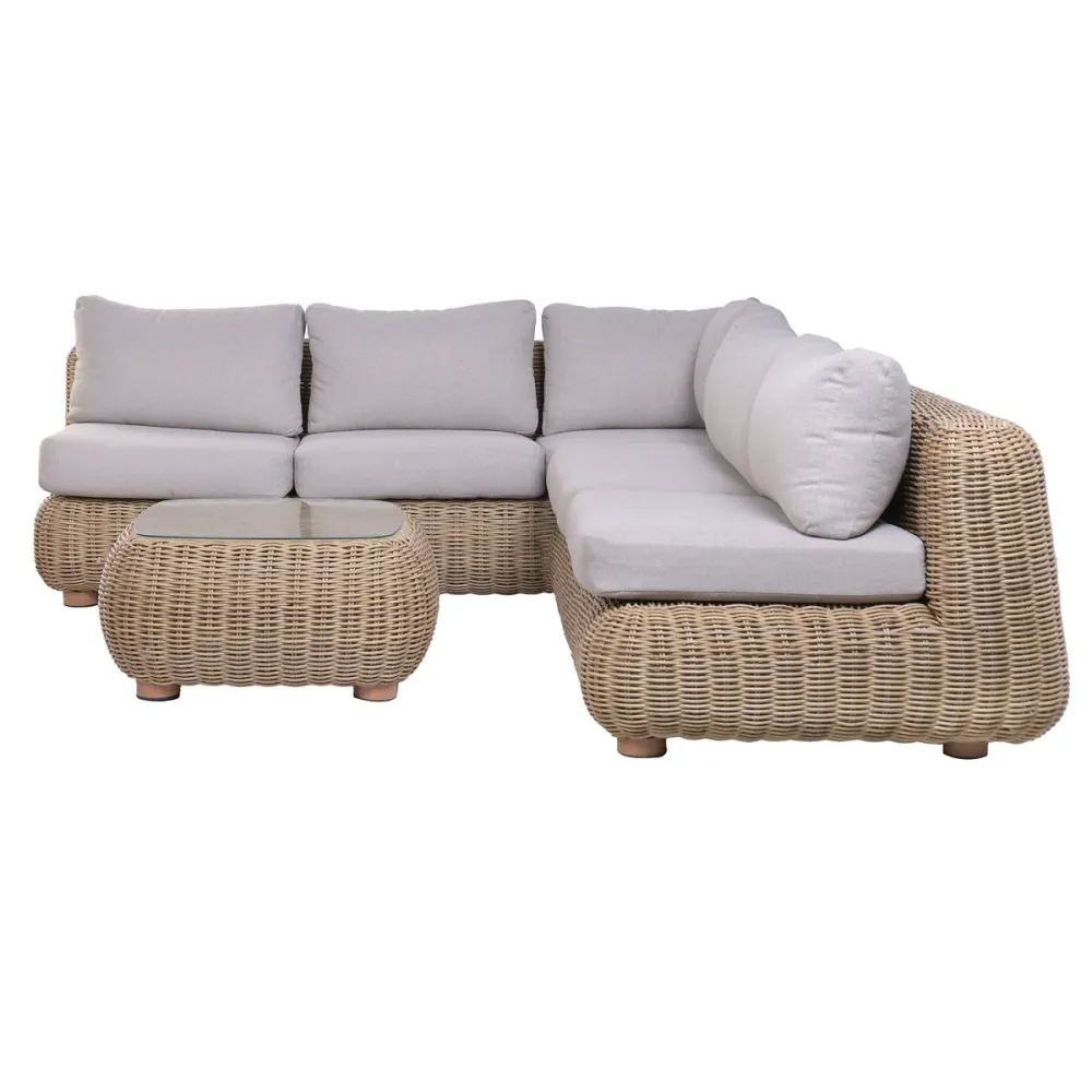 Divano da Giardino Home ESPRIT Marrone Grigio 243 X 259 X 69 CM