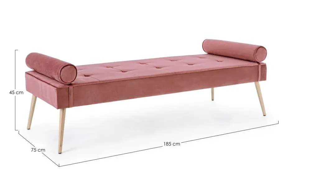 Divano "Gjsel" per interno, Struttura Legno Di Pino E Compensato 185 x 75 x 45 h cm