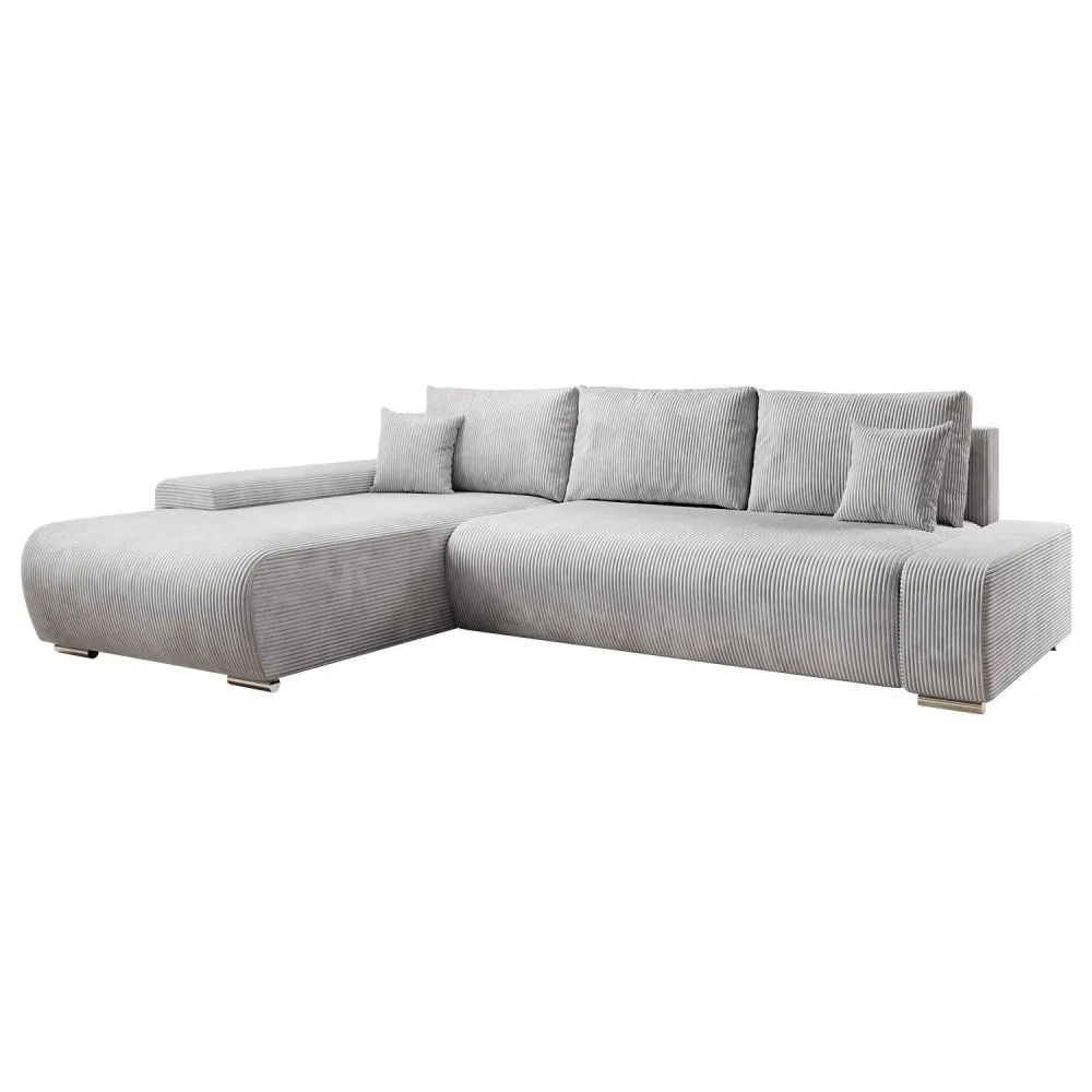Divano L Iseo con funzione letto, grigio chiaro