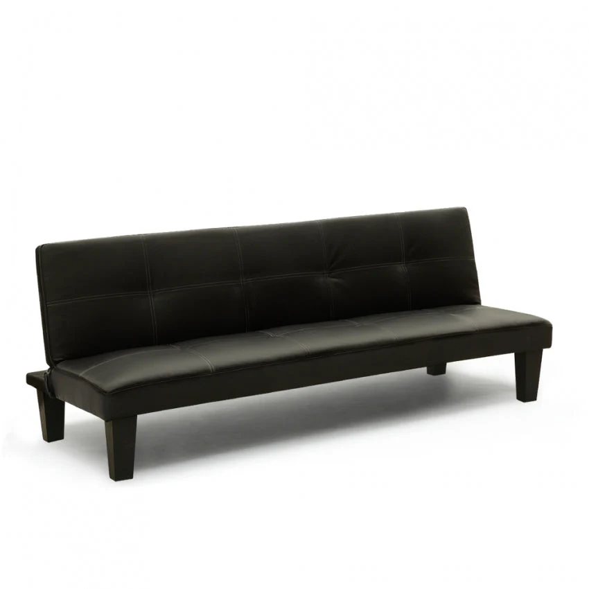 Divano Letto 165x70x67 cm Similpelle Nero