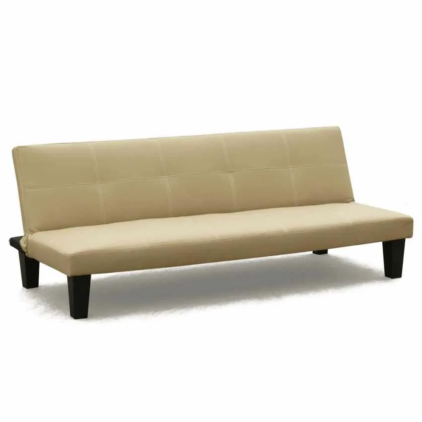 Divano Letto 175x80x69 cm Similpelle Beige