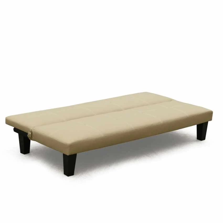 Divano Letto 175x80x69 cm Similpelle Beige