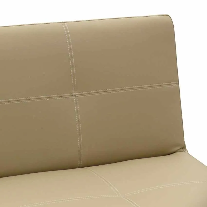 Divano Letto 175x80x69 cm Similpelle Beige