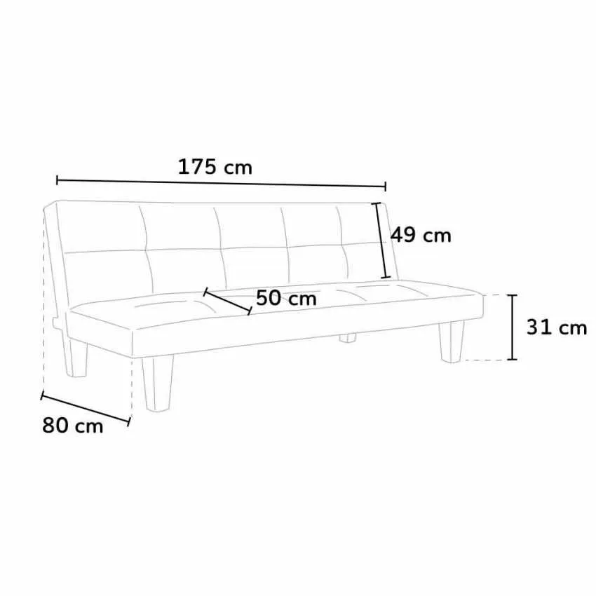 Divano Letto 175x80x69 cm Similpelle Beige