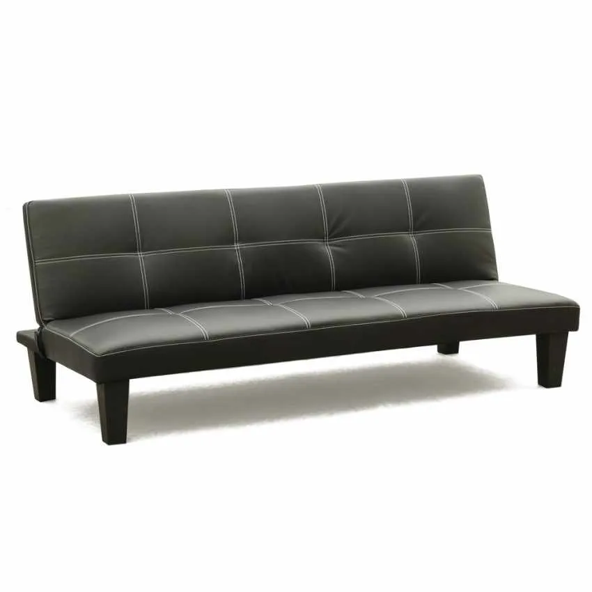 Divano Letto 175x80x69 cm Similpelle Nero