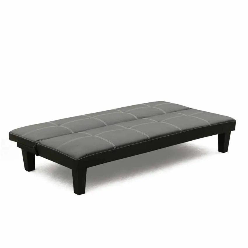 Divano Letto 175x80x69 cm Similpelle Nero