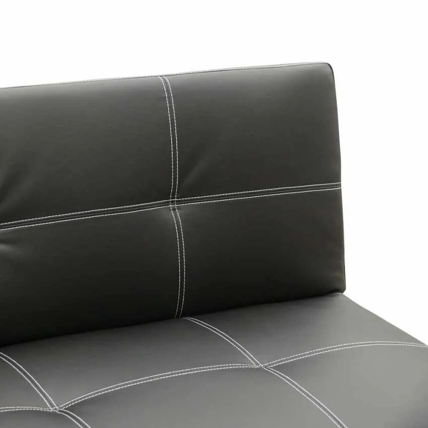 Divano Letto 175x80x69 cm Similpelle Nero