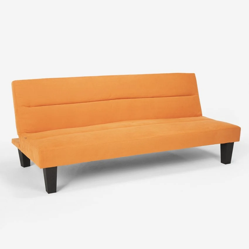 Divano Letto 175x81x76 cm Microfibra Arancione