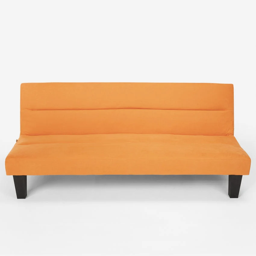 Divano Letto 175x81x76 cm Microfibra Arancione