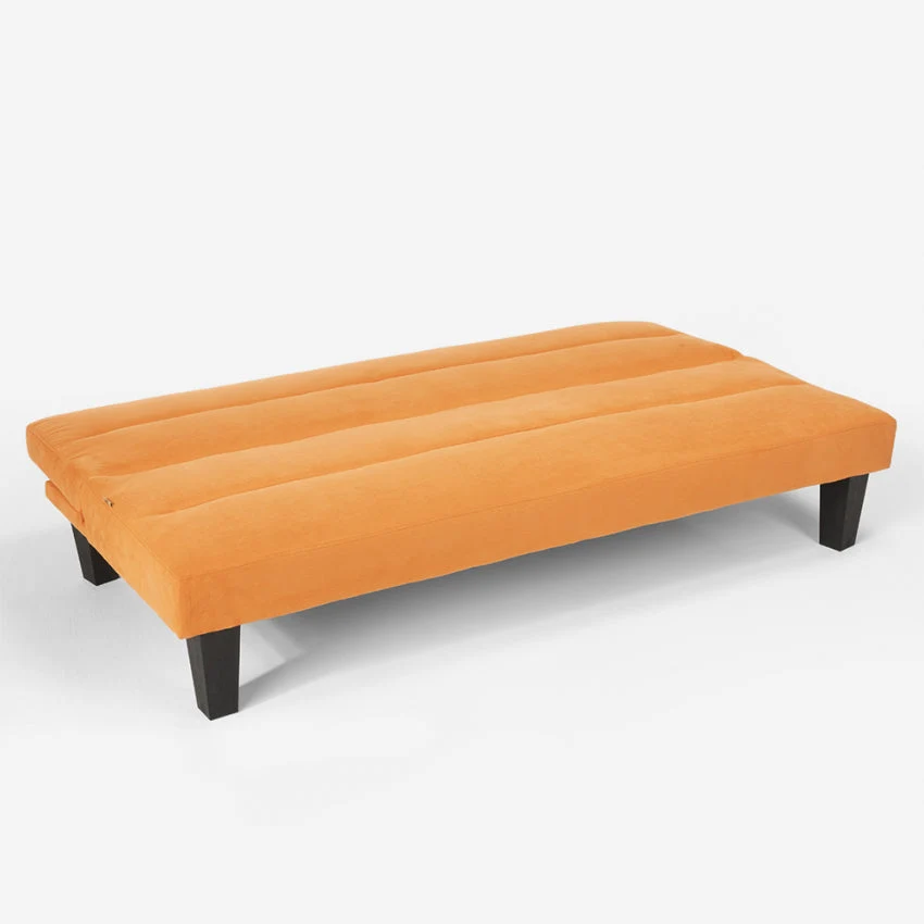 Divano Letto 175x81x76 cm Microfibra Arancione
