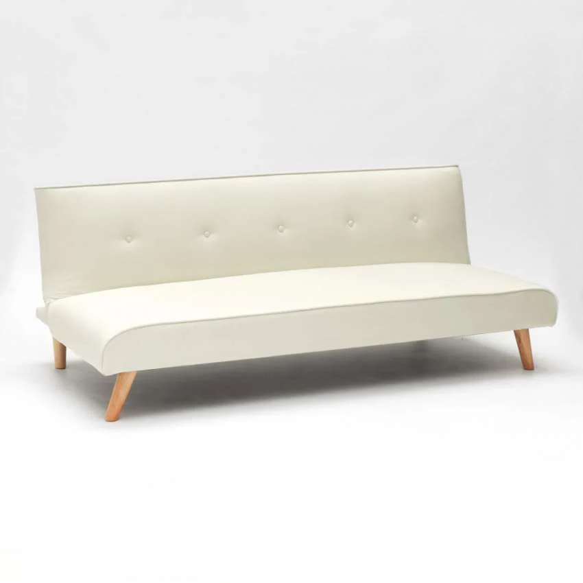 Divano Letto 178x82x70 cm Tessuto Bianco