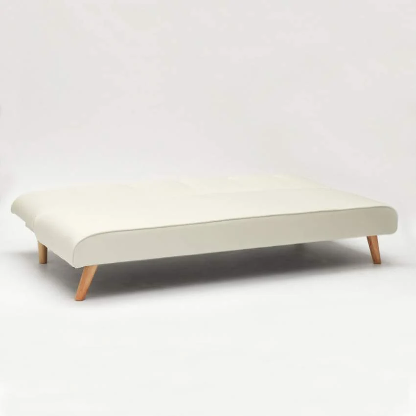 Divano Letto 178x82x70 cm Tessuto Bianco