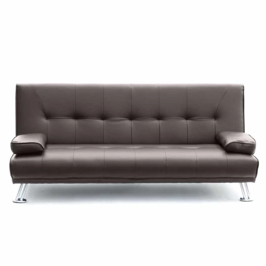 Divano Letto 181x85x88 cm Similpelle Marrone