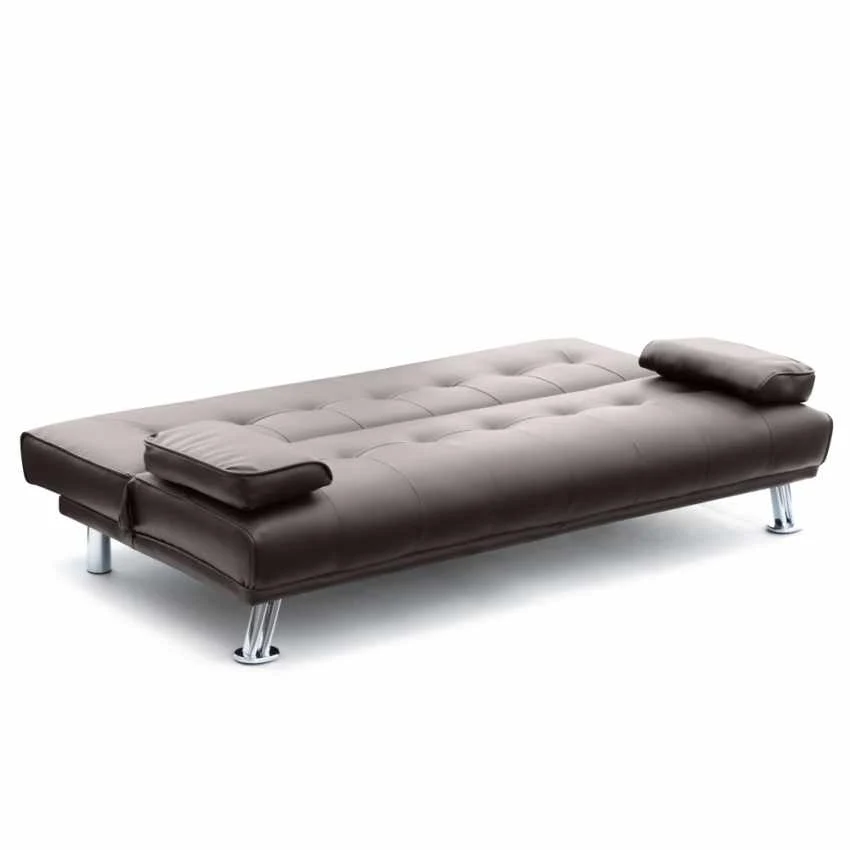 Divano Letto 181x85x88 cm Similpelle Marrone