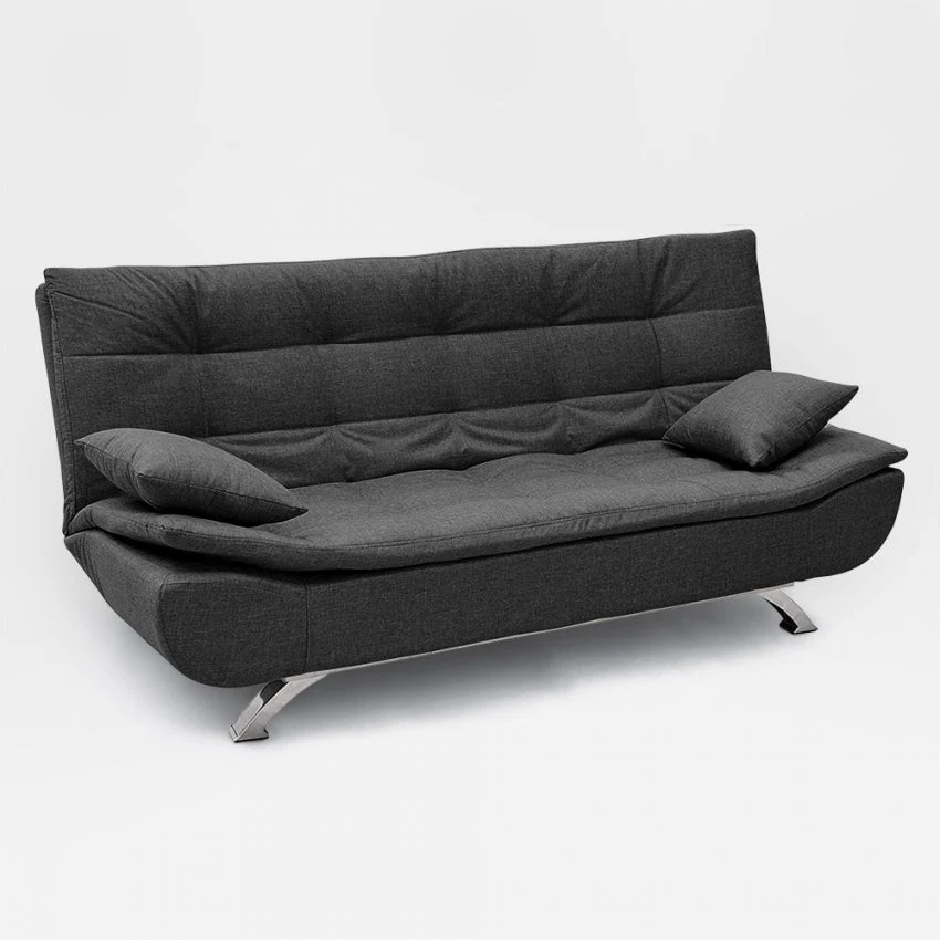 Divano Letto 190x83x93 cm Microfibra Grigio Scuro
