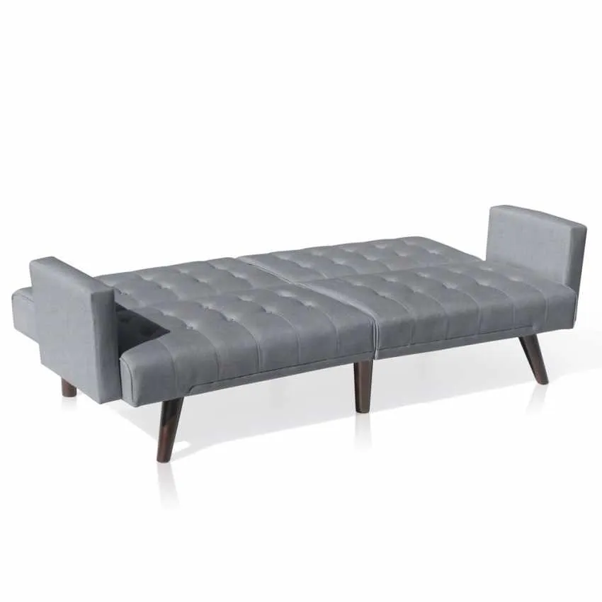 Divano Letto 192x75x76 cm Tessuto Grigio