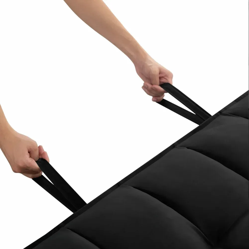 Divano Letto Apribile Reclinabile 3 Posizioni con Rivestimento Velluto Nero