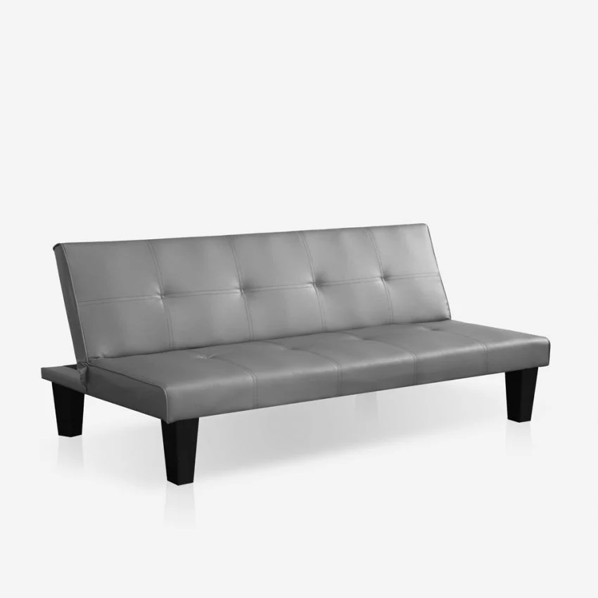 Divano Letto Clic Clac 166x76x71 cm Similpelle Grigio