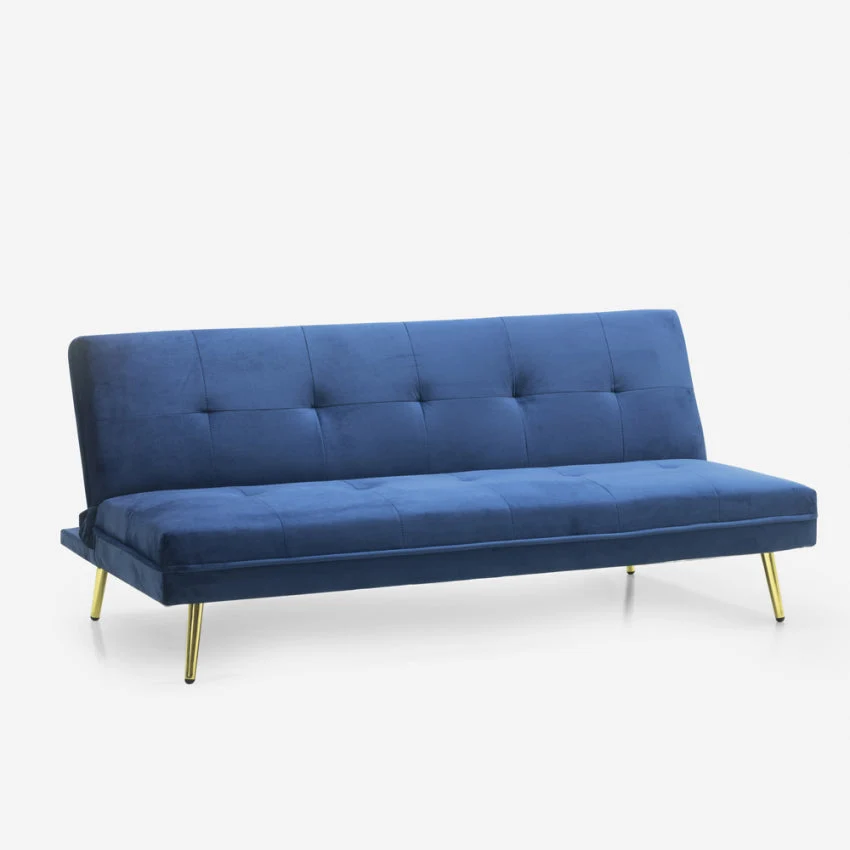 Divano Letto Clic Clac 180x89x78 cm Poliestere Blu