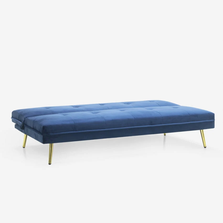 Divano Letto Clic Clac 180x89x78 cm Poliestere Blu