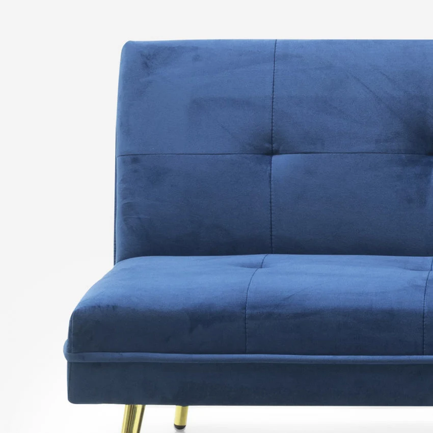 Divano Letto Clic Clac 180x89x78 cm Poliestere Blu