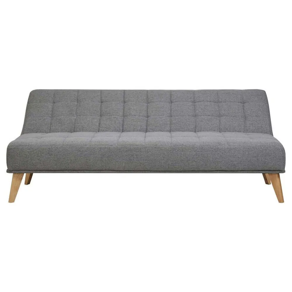 Divano Letto Clic Clac 3 Posti Tessuto Imbottito e Legno Grigio Scuro 180x86x81