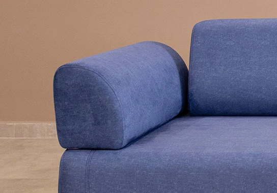 Divano letto design 3 posti con schienali e braccioli removibili cm 220x90x80h