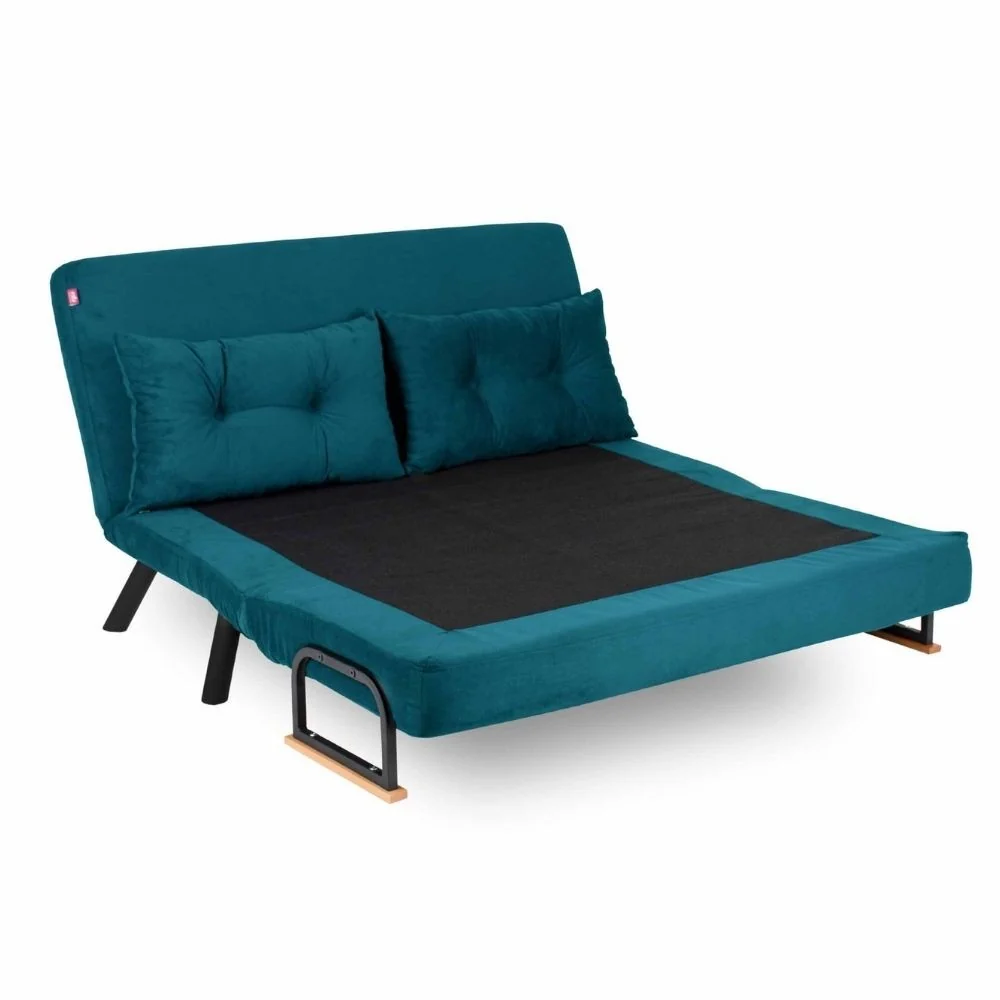 Divano letto matrimoniale pieghevole Sando verde petrolio