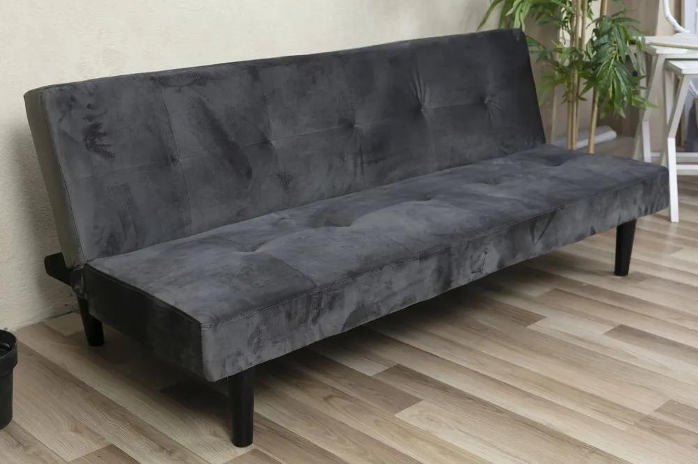 Divano Letto 2 Posti 166x77x65,5 cm Velluto Soriani Marrone