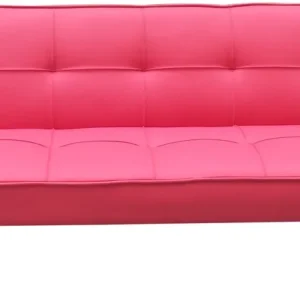Divano Letto 3 Posti 81x71x178 cm Similpelle Motti Clarelle Rosso