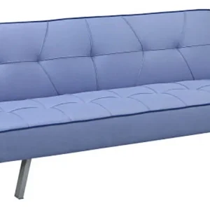 Divano Letto 3 Posti 83x74x175 cm Tessuto Motti Darcy Azzurro