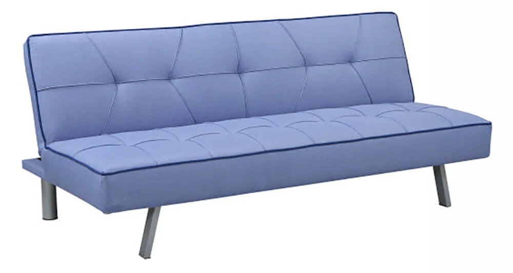 Divano Letto 3 Posti 83x74x175 cm Tessuto Motti Darcy Azzurro
