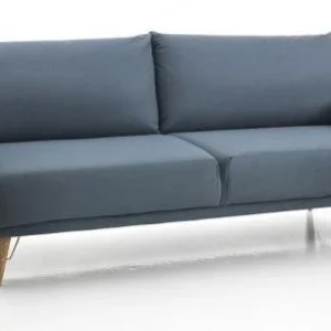 Divano letto 3 posti da soggiorno similpelle colore blu cm 210x86x86h