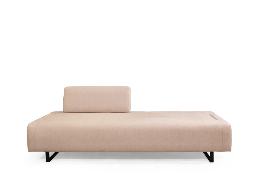 Divano letto 3 posti tessuto beige schienali e braccioli removibili cm 220x90x80h