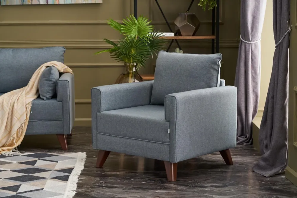 Divano modulare Bella Soft Tekli Koltuk - Blu