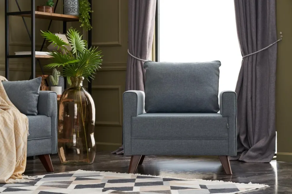Divano modulare Bella Soft Tekli Koltuk - Blu