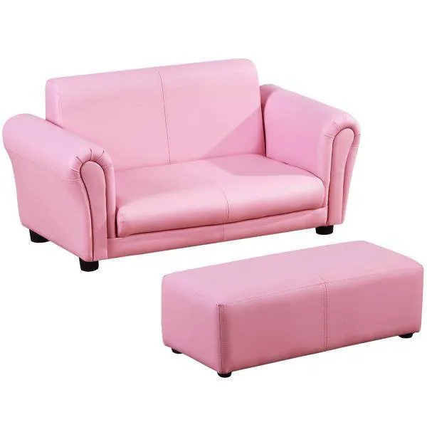 Divano per bambini con sgabello poltrona rosa divano morbido per bambini