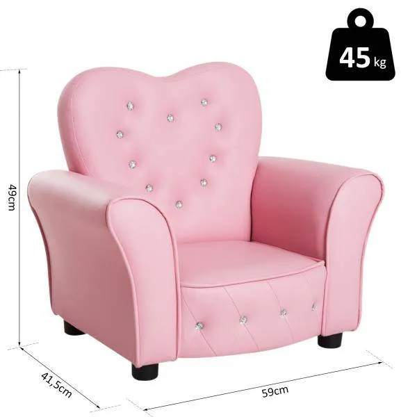 Divano per bambini Poltrona per bambini forma di cuore Mini divano principessa Divano per cameretta