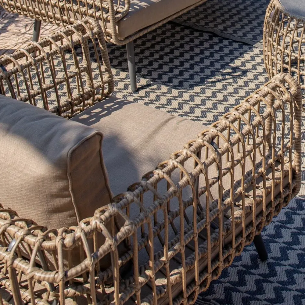 Divano 2 Piazze Ariki 161 x 84 x 67 cm rattan sintetico Acciaio
