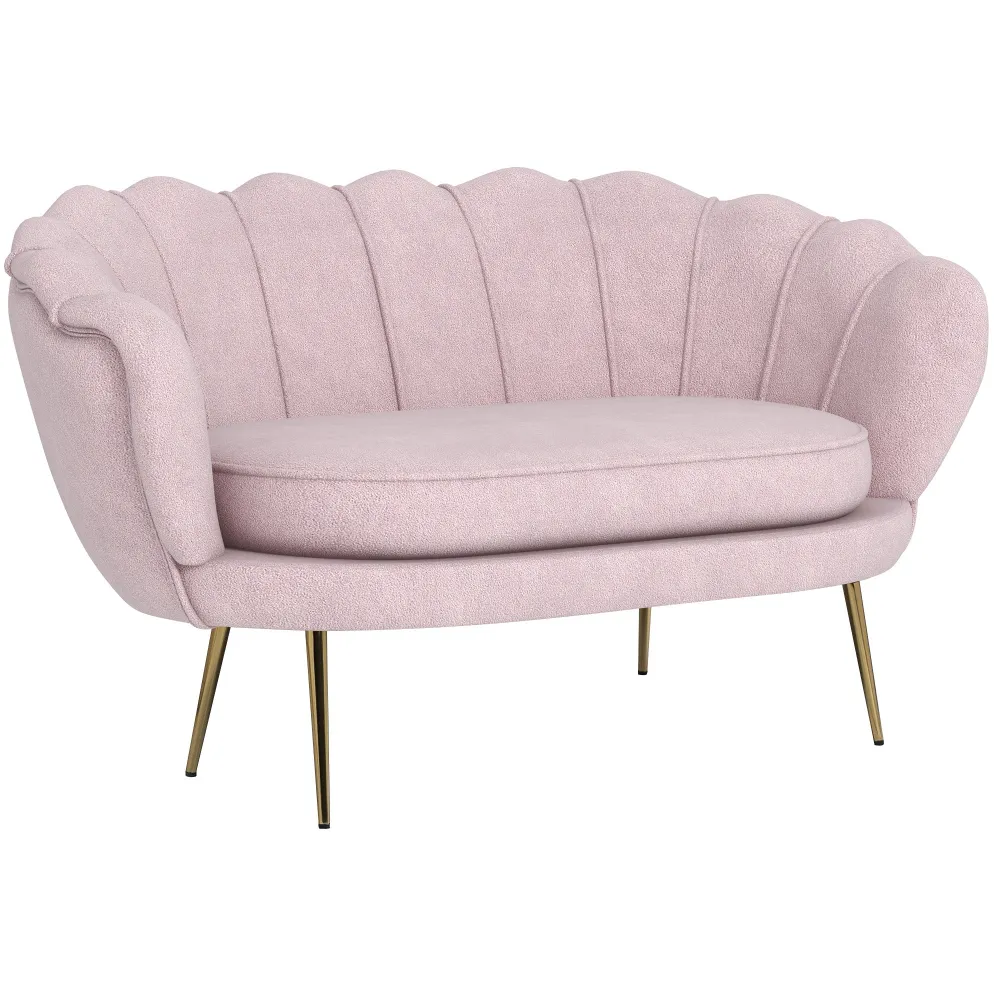 Divano 2 Posti 130x77x77 cm Velluto Rosa