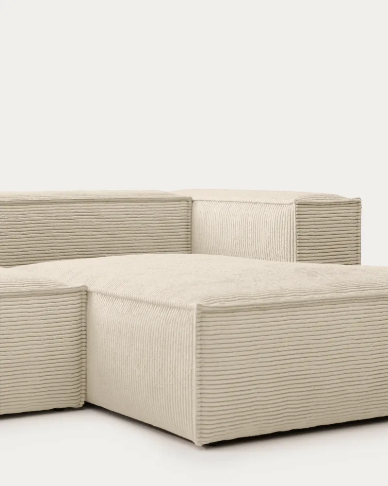 Divano 3 posti Blok con velluto coste spesso color naturale e chaise longue destra 300 cm FSC Mix Credit