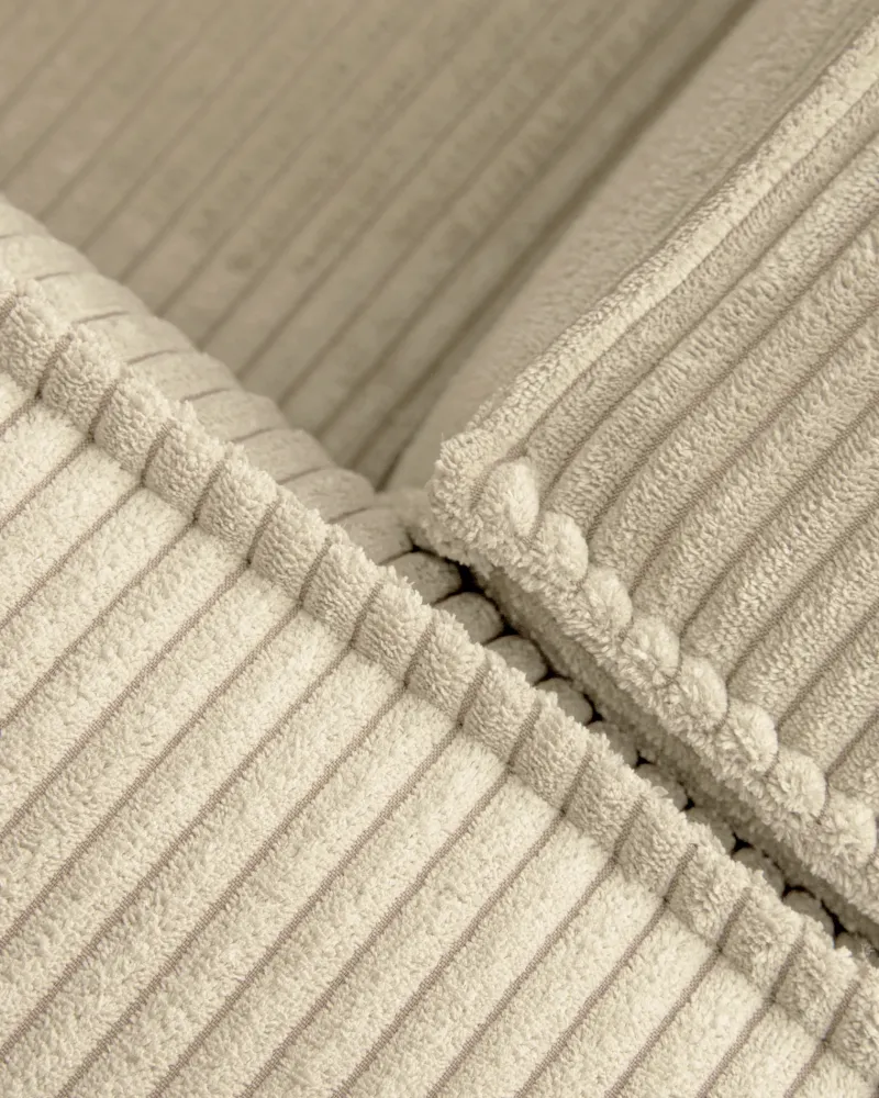 Divano 3 posti Blok con velluto coste spesso color naturale e chaise longue destra 300 cm FSC Mix Credit