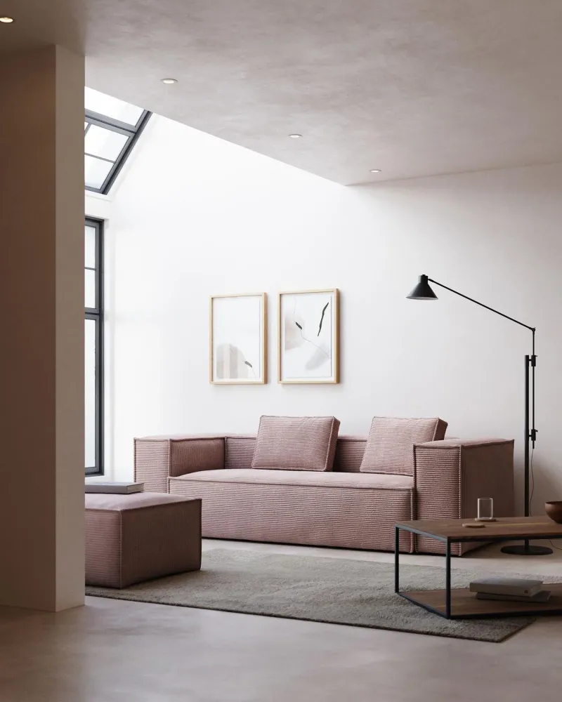 Divano 3 posti blok grigio grigio 240 cm