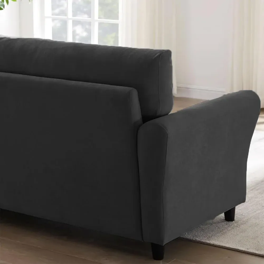 Divano 3 Posti con Rivestimento Tessuto Nero Premium Sofa Relax 212x75x87 cm