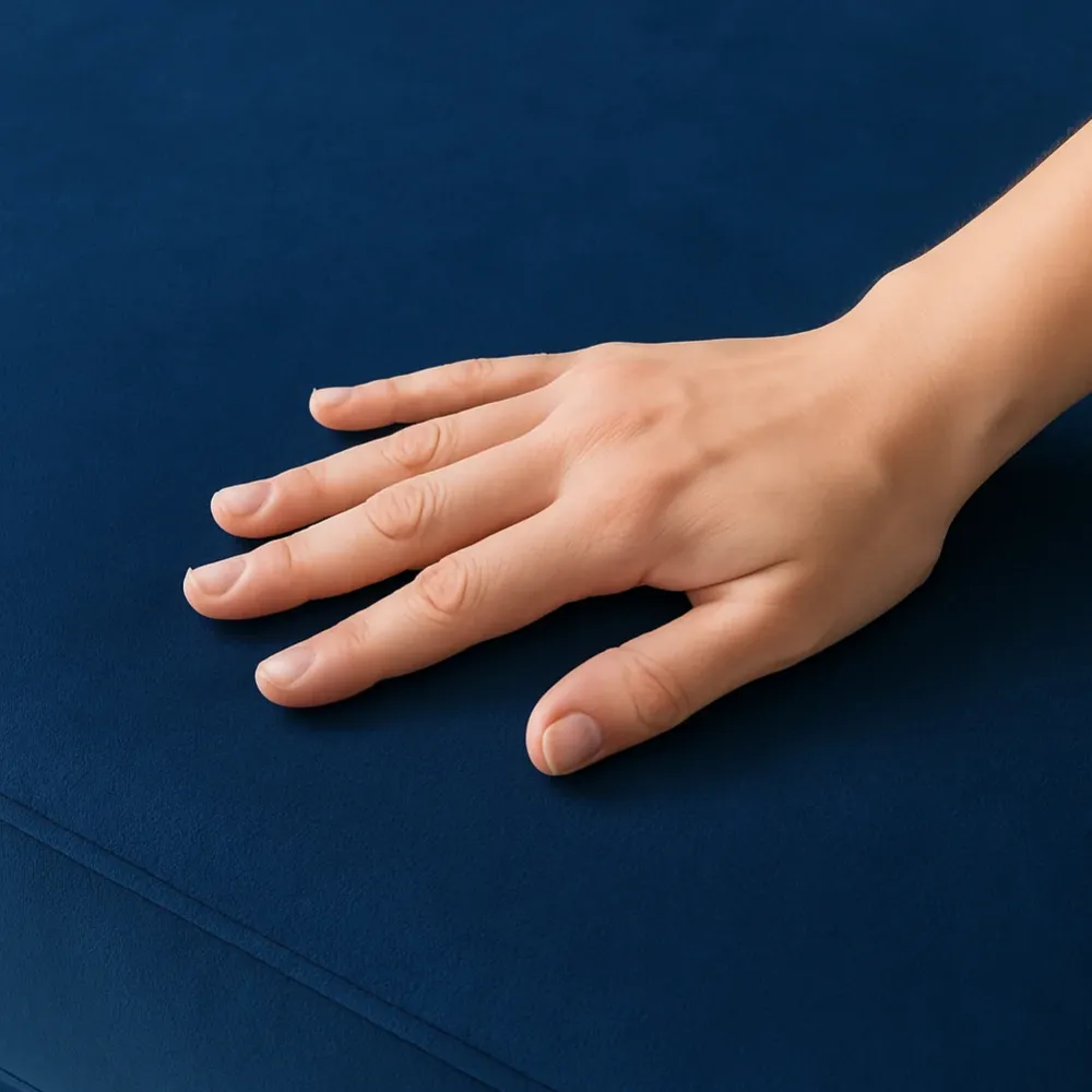 Divano 3 Posti con Rivestimento Velluto Blu Premium Sofa Relax 212x75x87 cm